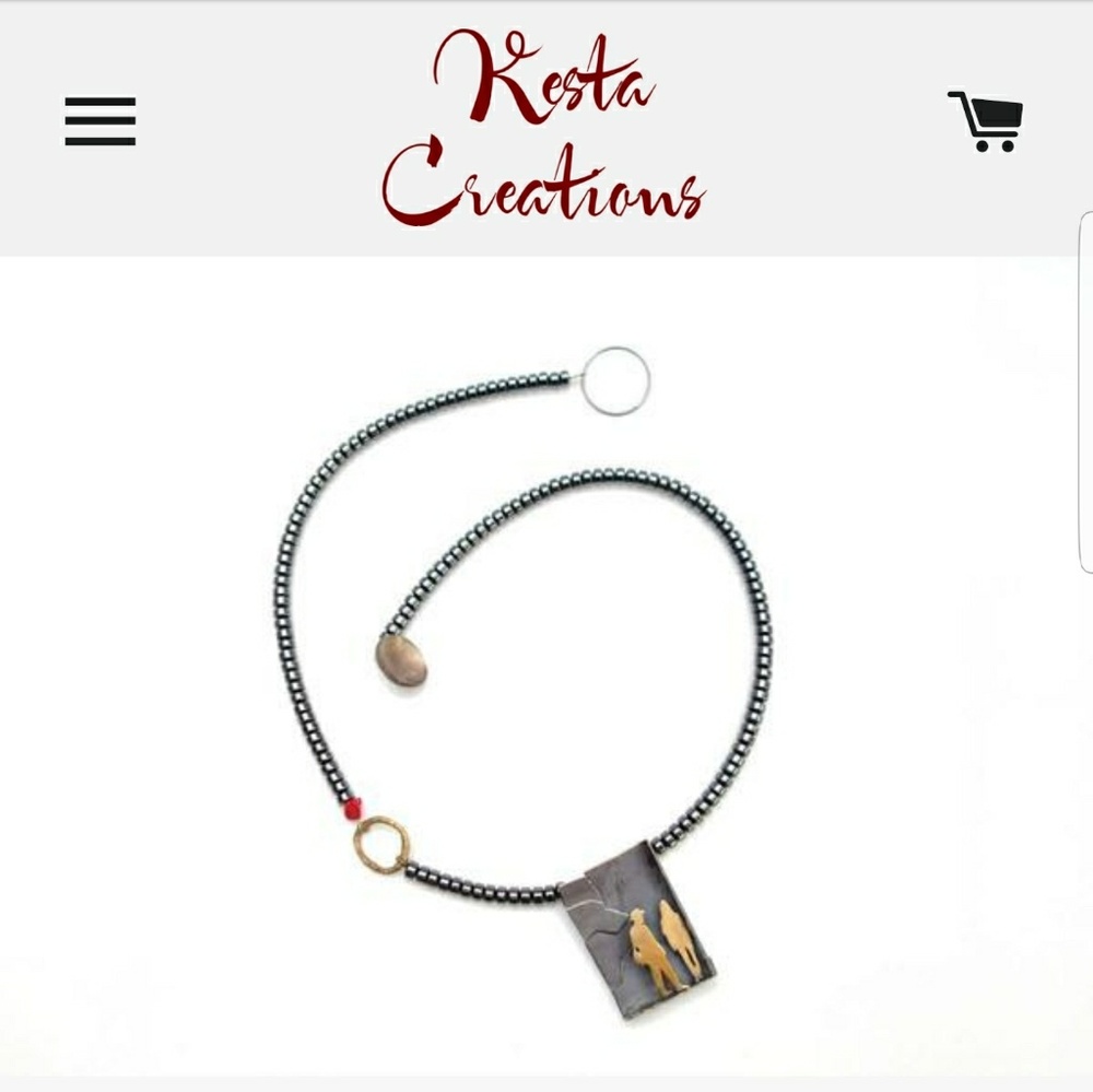 Kesta Creations Designer Silver and Gold Necklace